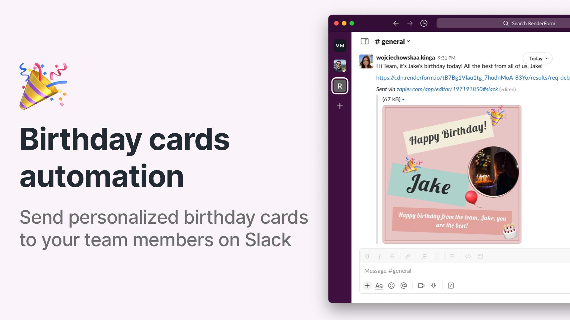 Automate sending birthday cards to your team members
