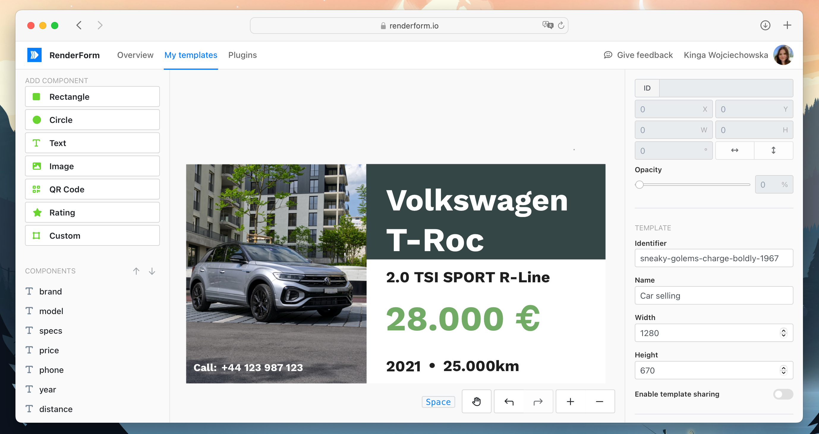 Car selling offer templates