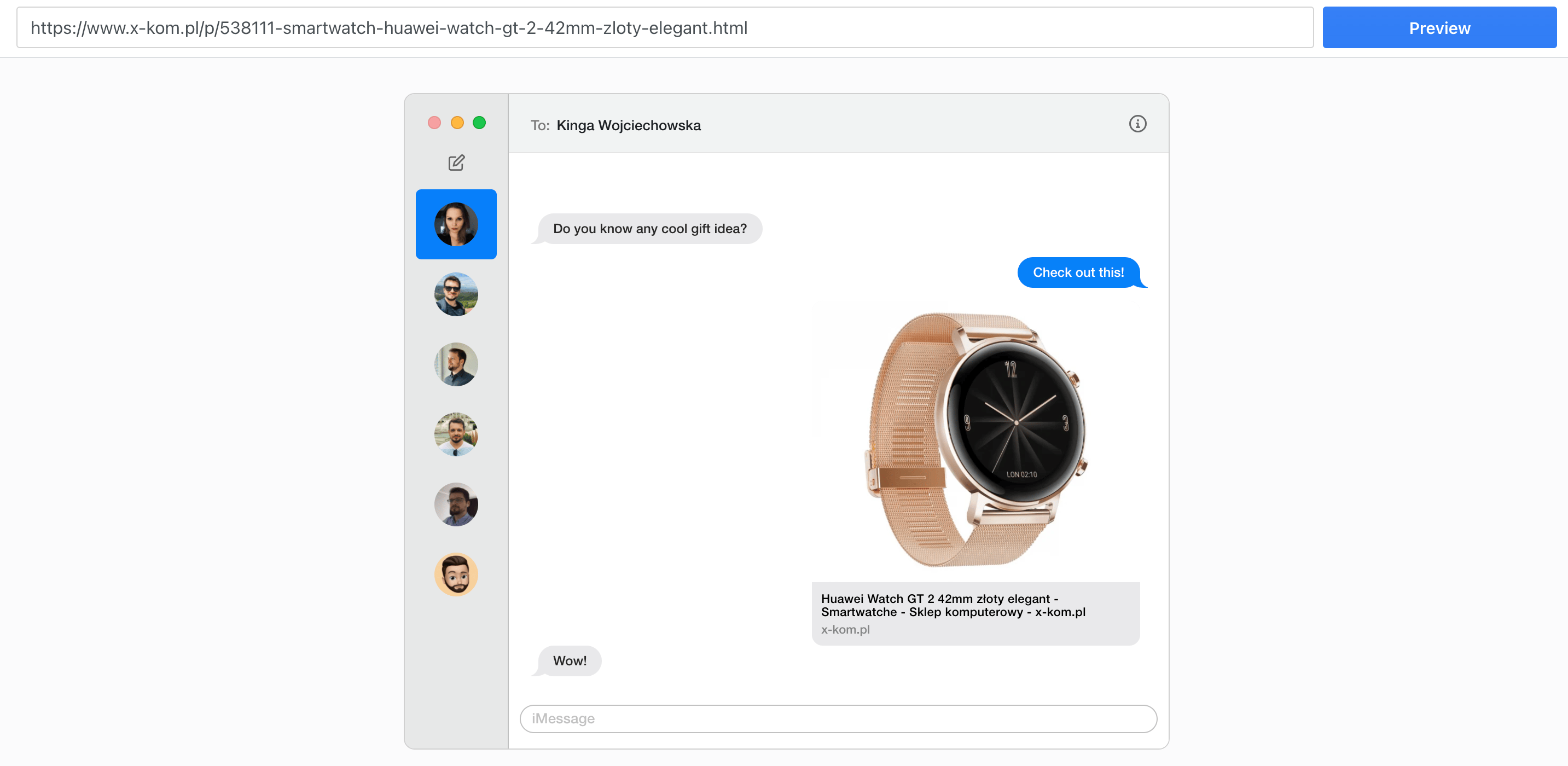 iMessage link preview tool