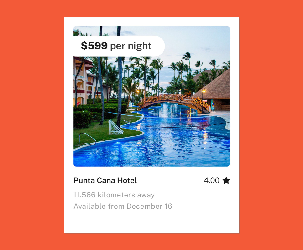 Rendered Hotel Card