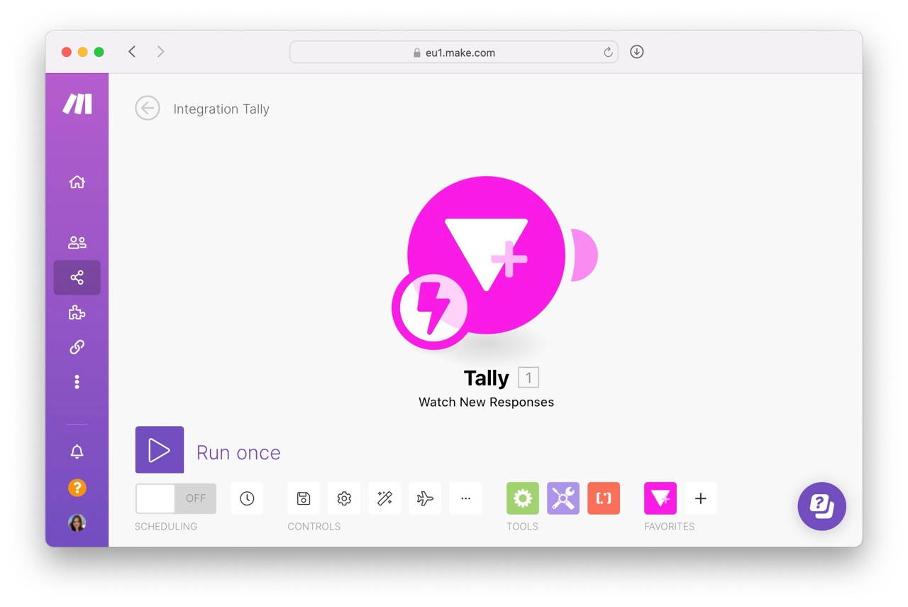 Create trigger event with Tally