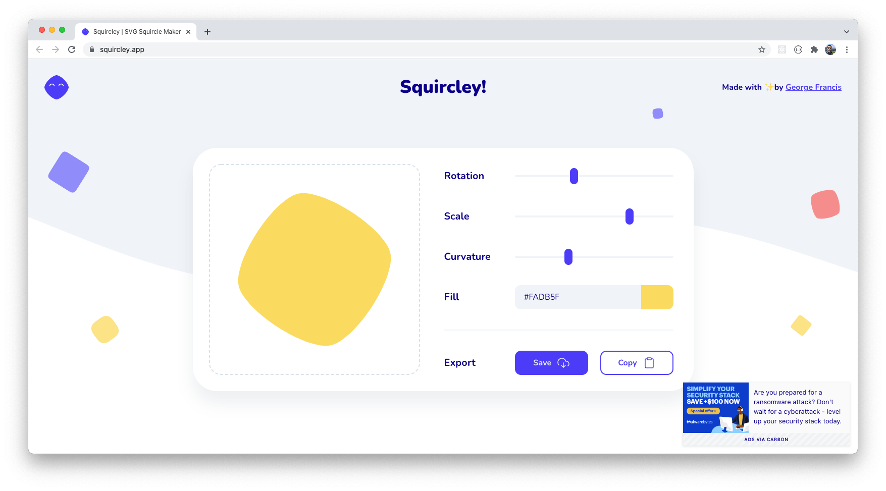 Squrcleay App - SVG Generator