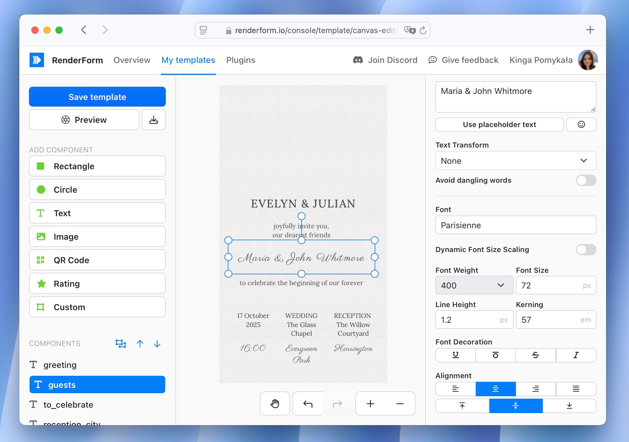 Text elements