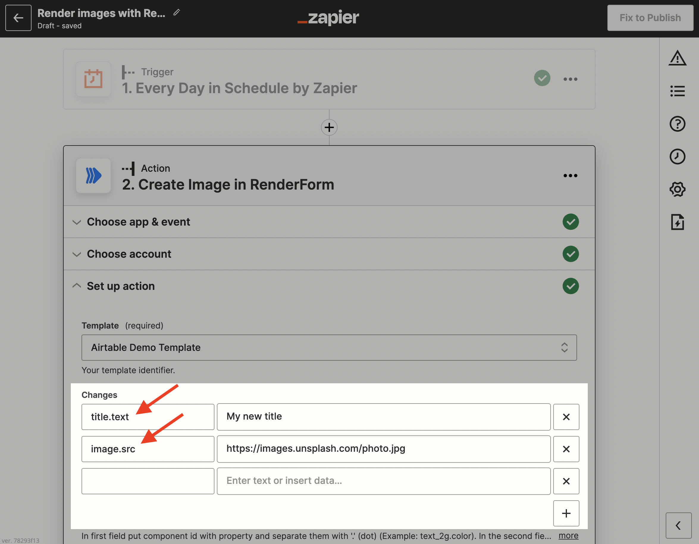 Render image with Zapier